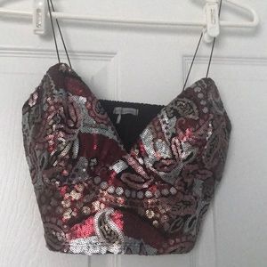 Charlotte Russe Sequin Crop Top